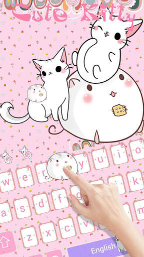 CUTE PINK KITTY Live Wallpaper Theme screenshot 1