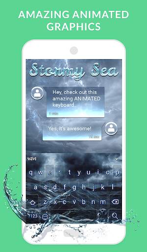 Wave Animated Keyboard + Emoji скриншот 7