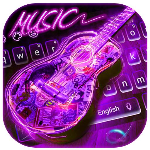Neon Guitar Music Keyboard Theme 10002000