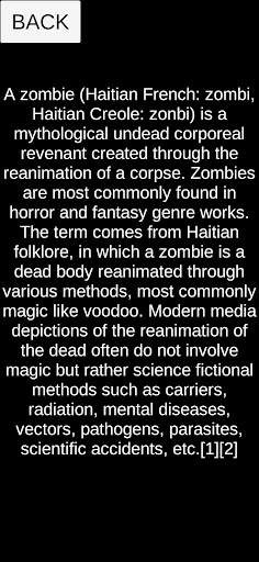 Informations of Zombie screenshot 1