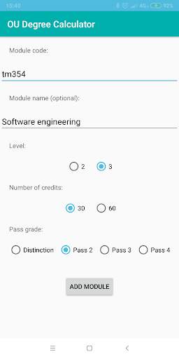 OU Degree Calculator screenshot 3