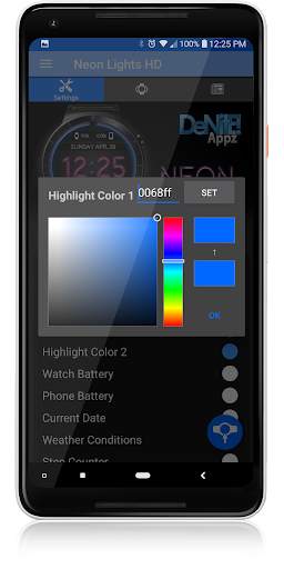 Neon Lights HD Watch Face Widget & Live Wallpaper screenshot 6