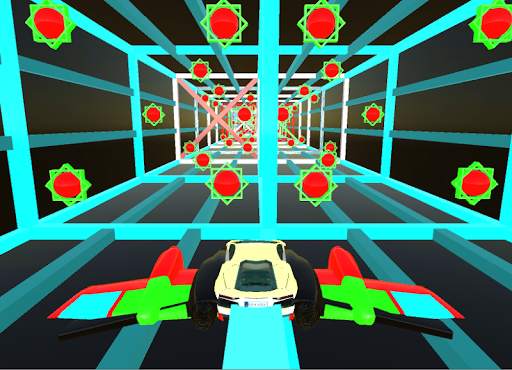 Real Flying Car -Speed Tron Cube Tunnel Trouble 3D स्क्रीनशॉट 4