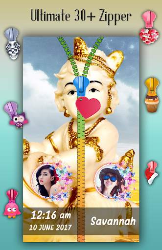 Lord Krishna Zipper Lock Screen 4 تصوير الشاشة
