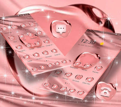 Rose Gold Color Crystal Apple Theme screenshot 2