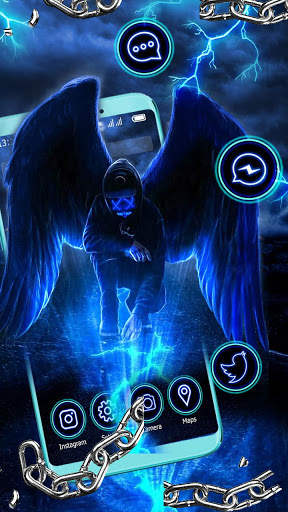 Tema, Wallpaper, ikon Fake, Mask, Neon, Angel screenshot 1