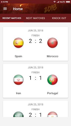 Football World Cup 2018 -Live Score Groups Lineups screenshot 1