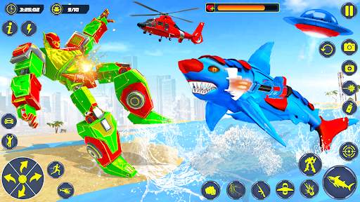 Shark Robot Car Transform Game screenshot 7