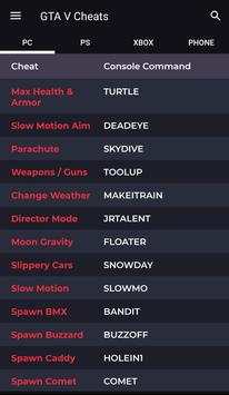 Cheats for GTA 5 - Xbox, PS4, PC, Phone screenshot 1