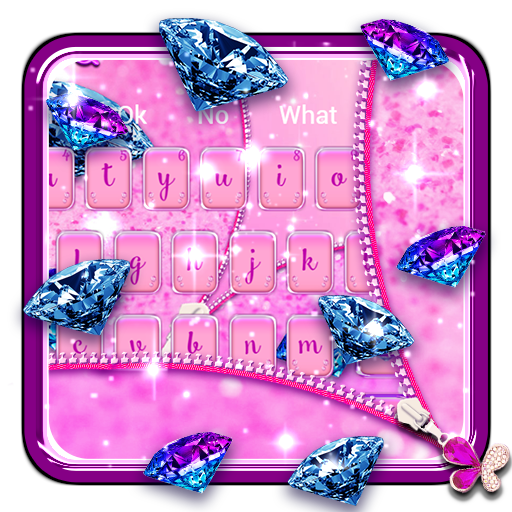 Pink Zipper Diamond Keyboard Theme icon