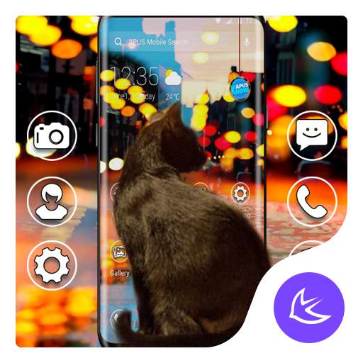 Black Cat APUS Launcher theme 63.0.1001