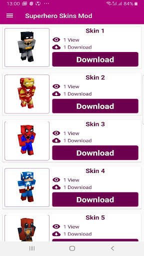 Superhero Skins Mod screenshot 1