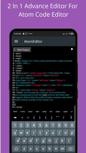 Atom: code editor HTML CSS JS screenshot 1