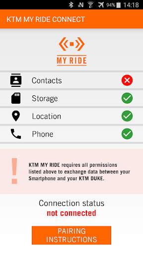 KTM MY RIDE CONNECT screenshot 2