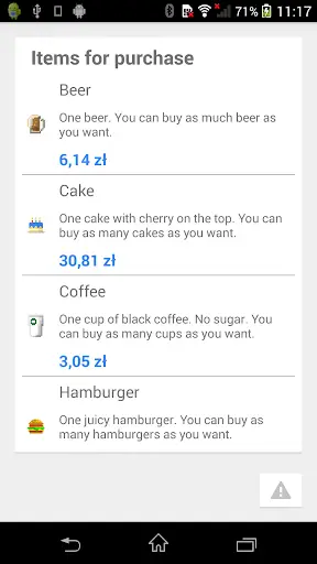 Checkout (In-App Billing v.3) screenshot 1