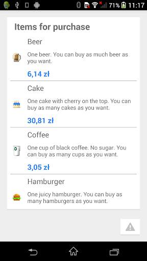 Checkout (In-App Billing v.3) screenshot 1