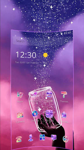 Violet Galaxy Glitter Bottle Theme screenshot 4