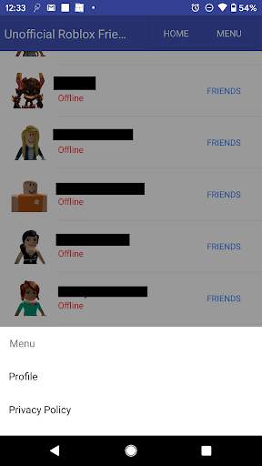 Unofficial Roblox Friends List screenshot 1