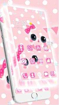 Cute Kawaii Pink Bow Cat Theme screenshot 3