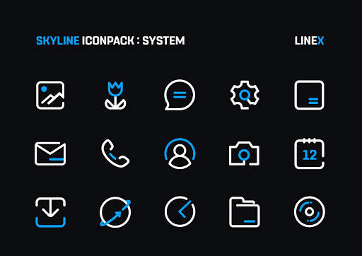 SkyLine Icon Pack : LineX Blue Edition screenshot 6