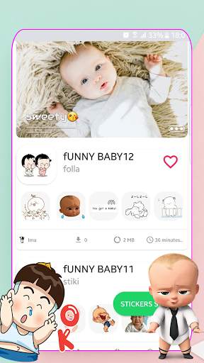 🤩New Funny Baby stickers Animated for whatsapp😍 screenshot 2