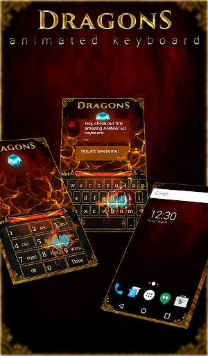Dragons Animated Keyboard   Live Wallpaper screenshot 1