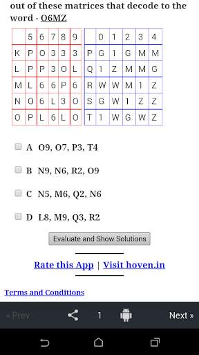 Matrix Test - 1(Aptitude Quiz) screenshot 2