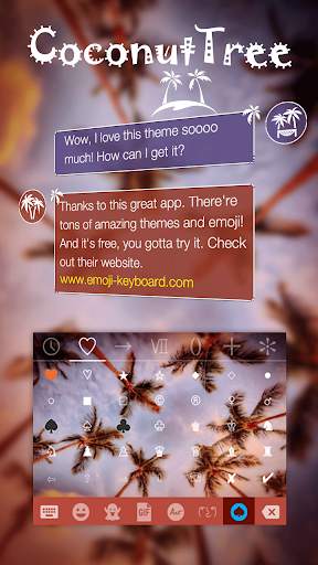 Coconuts Sky KK Emoji Keyboard screenshot 4