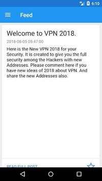 VPN 2018 - Free VPN Unlimited Proxy screenshot 1