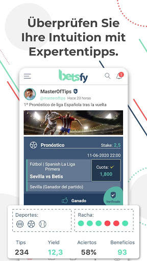Betsfy – das soziale Netz der Sportprognosen screenshot 2