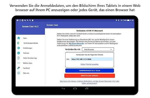 Screen Cast - Mobil auf dem PC anzeigen screenshot 5