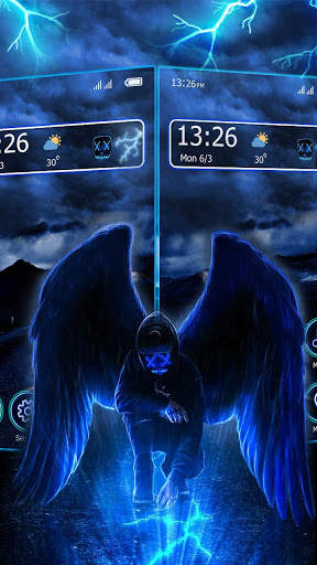 Tema, Wallpaper, ikon Fake, Mask, Neon, Angel screenshot 3