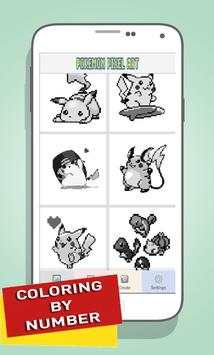 Pikachu Color By Number - Pokemon Pixel Art Games screenshot 1