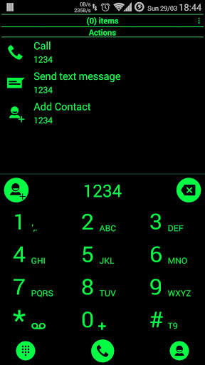 Dialer Theme Black Green drupe screenshot 5