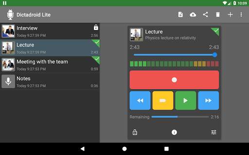 Dictadroid Lite - Voice Recorder screenshot 8