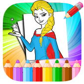 Girls Game Coloring pages for Princess barby icon