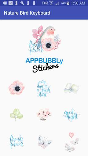 Nature Bird & Flowers Keyboard Stickers for Gboard screenshot 4