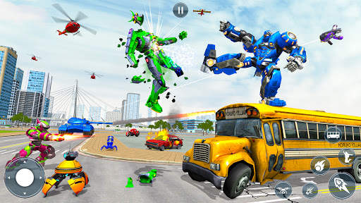 Army Bus Robot Shooting Games: Flying Bus Games screenshot 5