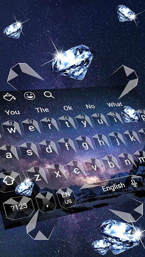 Beautiful Galaxy Diamond Keyboard Theme स्क्रीनशॉट 2
