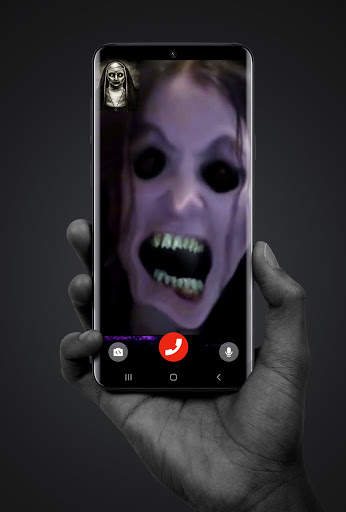 fake call scary face horor 666 creepy granny prank screenshot 3