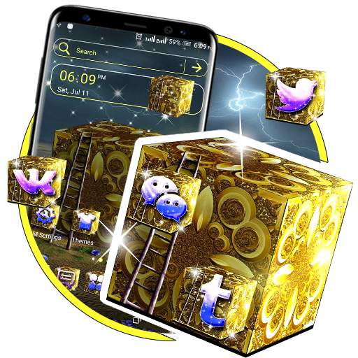 Golden Cube Launcher Theme 1.0