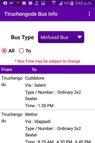 Tiruchengode Bus Info screenshot 7