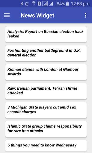 News widget screenshot 1
