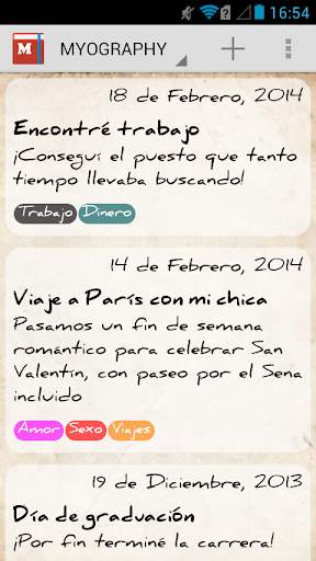 Myography - Tu biografía screenshot 1