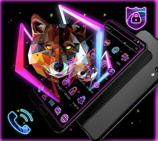Neon Wolf Launcher Theme 🐺 2 تصوير الشاشة