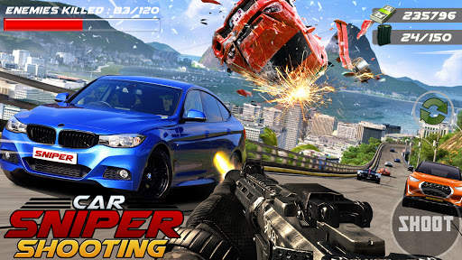 Car Racing Sniper Vs Thieves - Shooting Race games screenshot 2