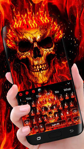 Fire Burning Skull Keyboard Theme screenshot 1