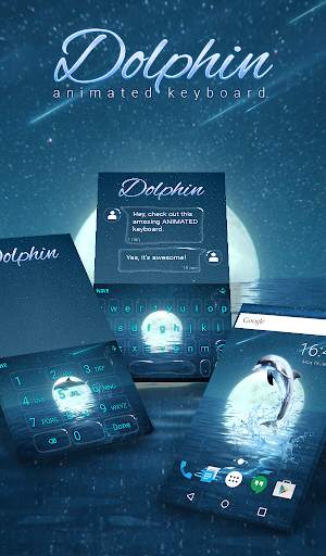 Dolphin Animated Keyboard   Live Wallpaper screenshot 1