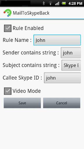 Mail To Skype Back screenshot 3
