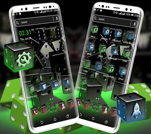 3D Dice Neon Launcher Theme screenshot 2